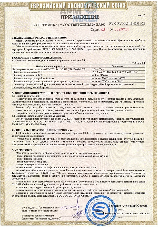 ТР ТС 012 ЗО, КОП ПРИЛОЖЕНИЕ 2